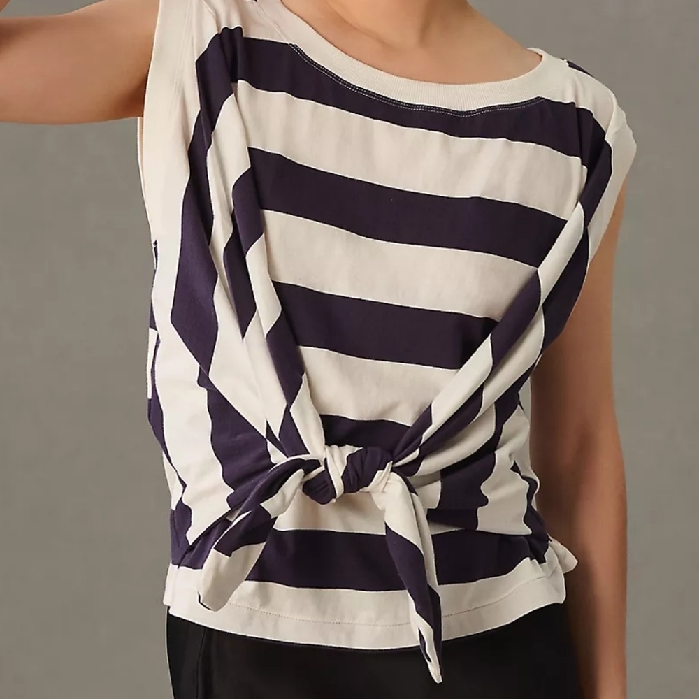 Anthropologie NWOT Maeve Tie-Front Wrap Tee